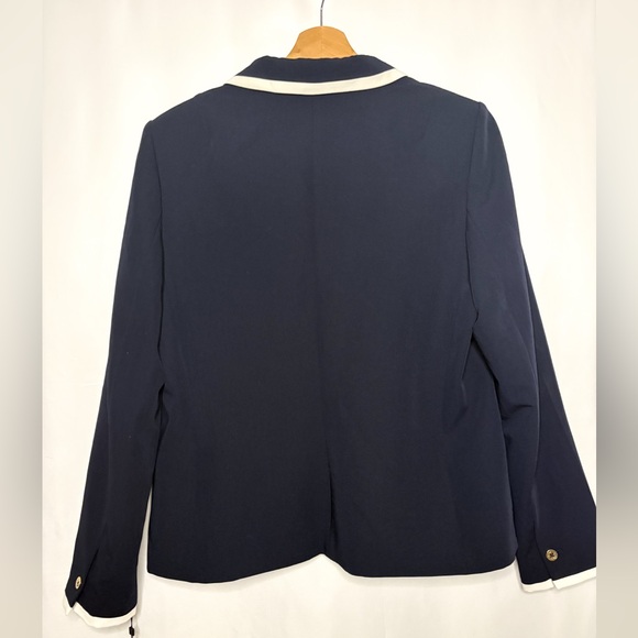 Tommy Hilfiger Dark Blue Blazer with White Accents Size 14 - Picture 7 of 11